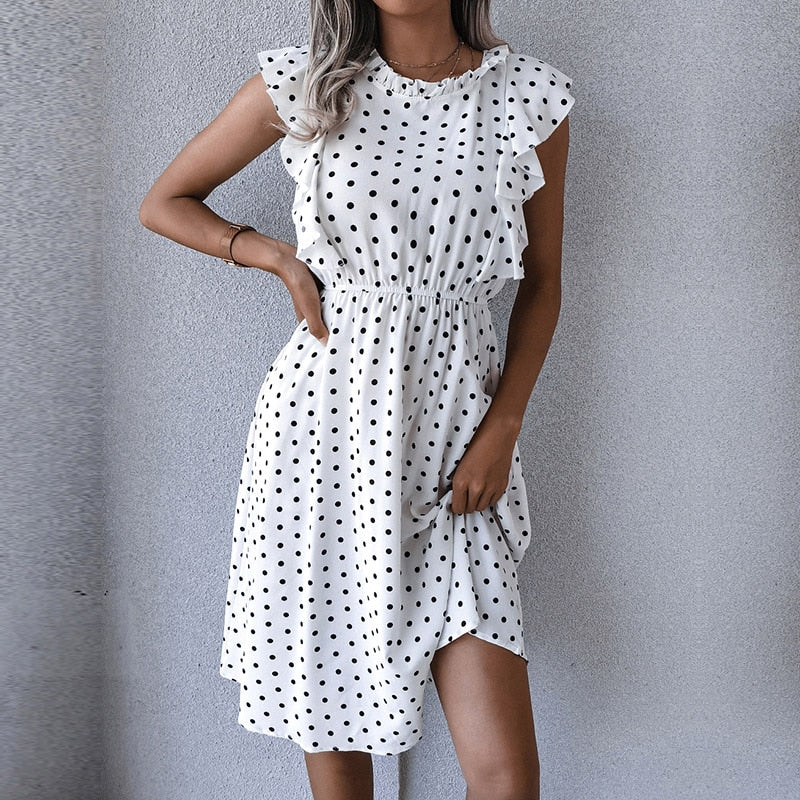 Mindy - Spotted Midi Dress