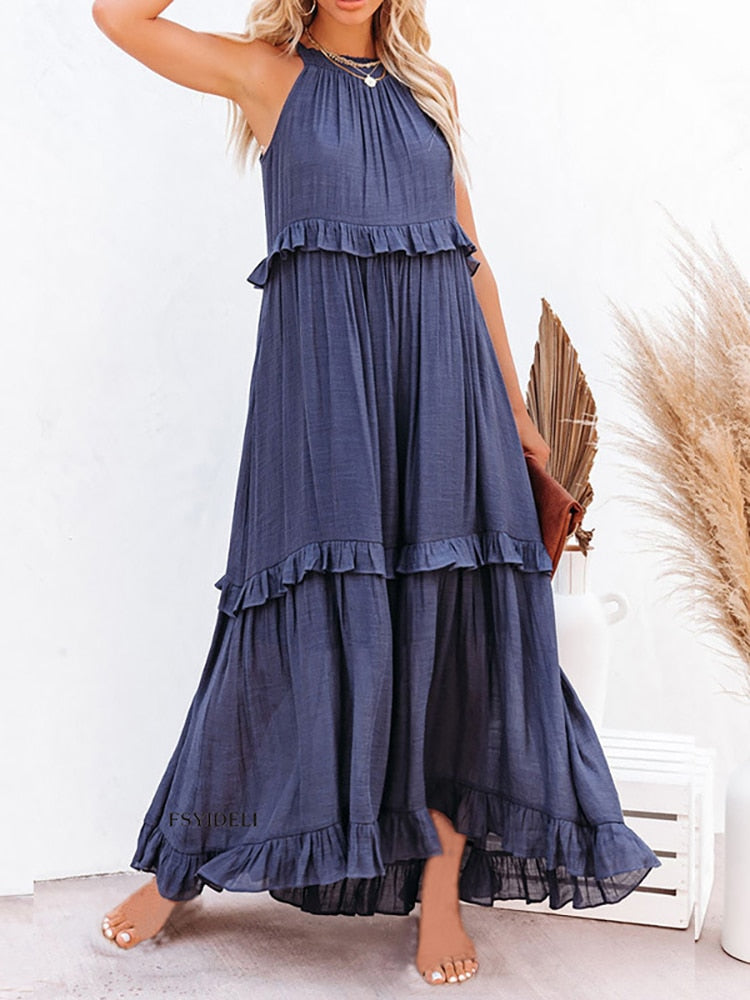 Adeleine - Ruffled Maxi Dress