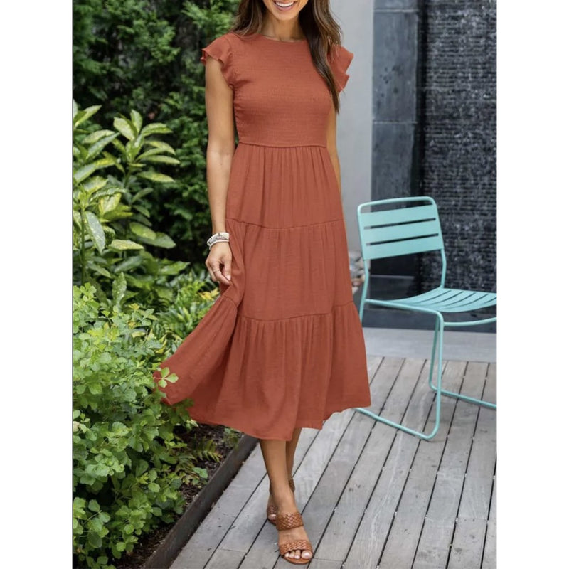 Brenna - Solid Midi Dress