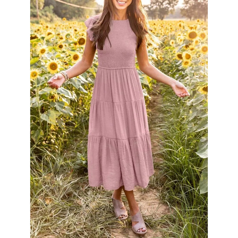 Brenna - Solid Midi Dress