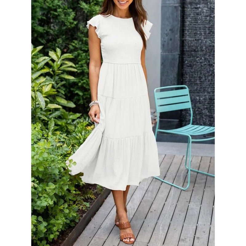 Brenna - Solid Midi Dress