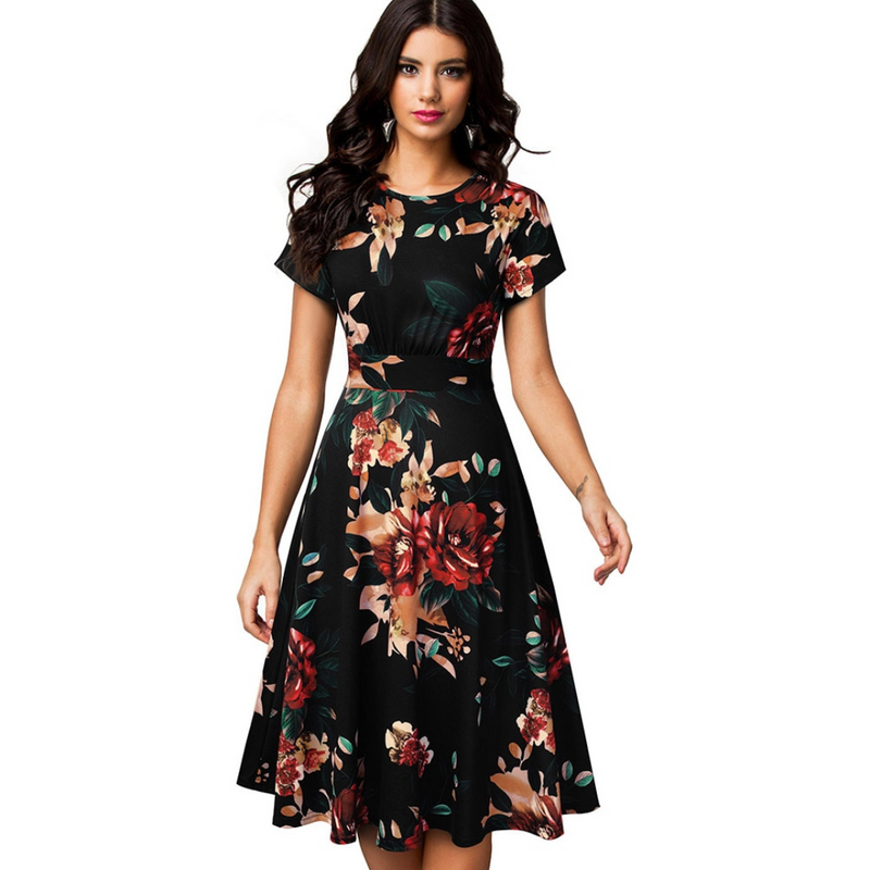 Andrea - Floral Midi Dress