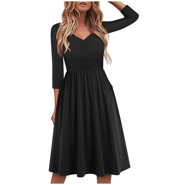 Denver - Solid Midi Dress