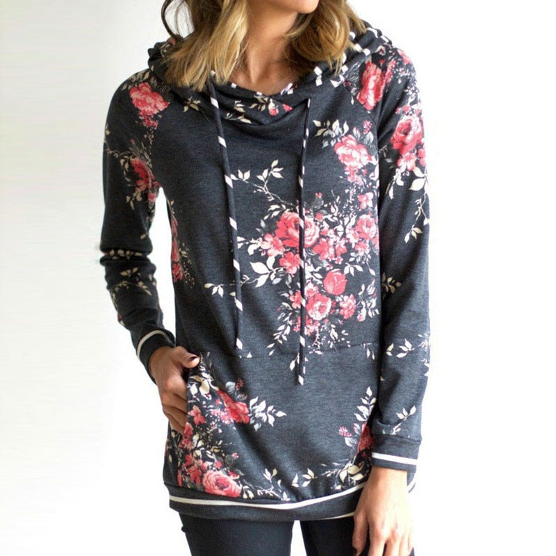 Charlene - Floral Pullover Hoodie