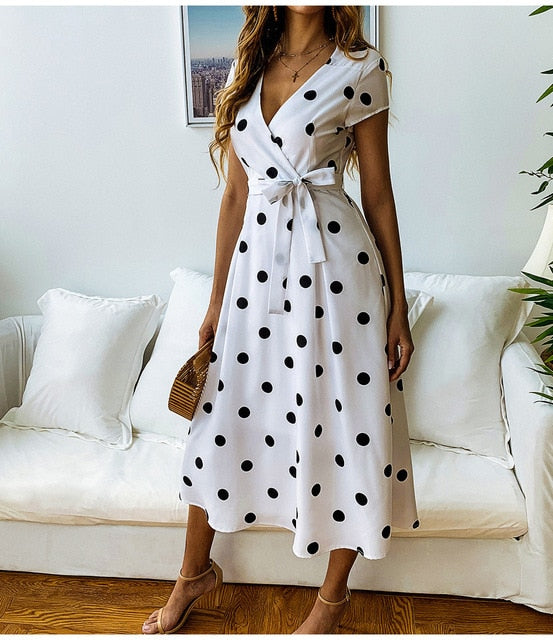 Marilyn - Spotted Midi Dress